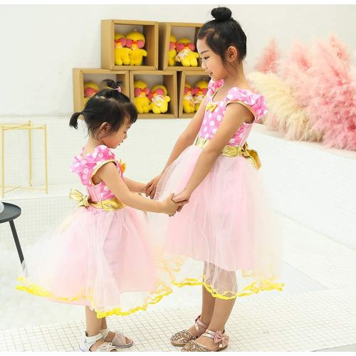  AQTOPS Birthday Party Princess Costumes for Girls Halloween Role Play Dress Up