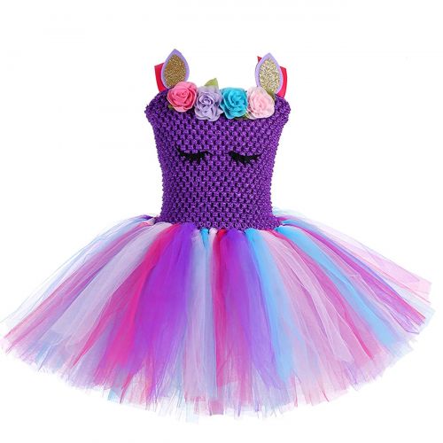  AQTOPS Girls Birthday Party Tutu Outfits Fluffy Tulle Dress Costumes