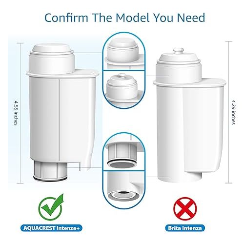  AQUACREST TUV SUD Certified Coffee Water Filter, Replacement for Brita® Intenza® Water Filter Gaggia®, Philips®, Saeco®, CA6702/00, Intenza® Coffee Filter (Pack of 2)