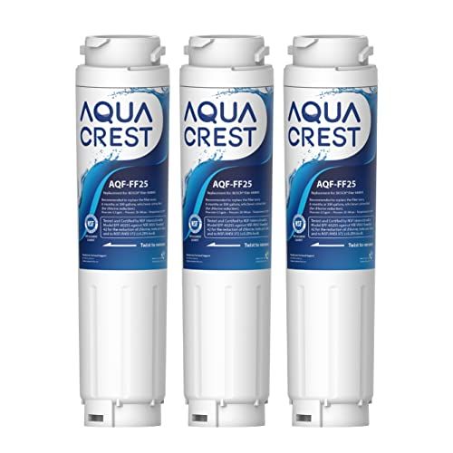  AQUA CREST 9000 077104 Refrigerator Water Filter Replacement for UltraClarity REPLFLTR10, Bosch Ultra Clarity 644845, 3 Filters