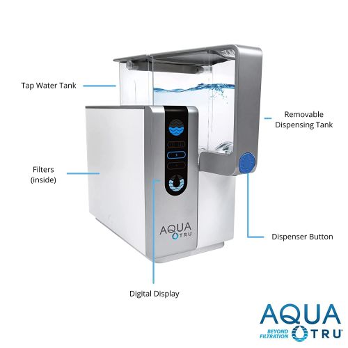  AquaTru - Countertop Water Filtration Purification System with Exclusive 4-Stage Ultra Reverse Osmosis Technology (No Plumbing or Installation Required) BPA Free