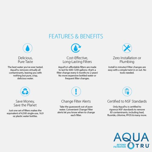  AquaTru - Countertop Water Filtration Purification System with Exclusive 4-Stage Ultra Reverse Osmosis Technology (No Plumbing or Installation Required) BPA Free