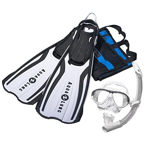  AQUALUNG Top Tauchset Amika Corall Airflex Schorchel Flossen Set (White, 43-47) Schnorchelausruestung