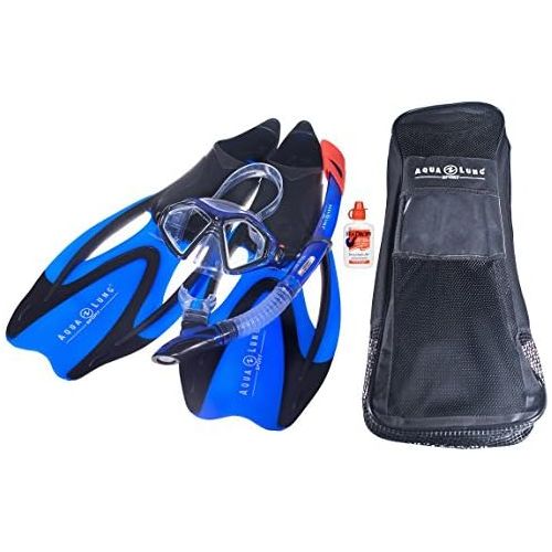  Marke: AQUALUNG AQUALUNG Proflex X - Schnorchelset incl. Tasche + Seadrops Maskenclear (transparent Blue, 44-46)