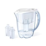 AQUAPHOR Ideal 7-Cup Water Filter Pitcher - White with 3 x B15 Filters - Fits in The Fridge Door - Reduces Limescale and Chlorine - Ideal for Seven Cups