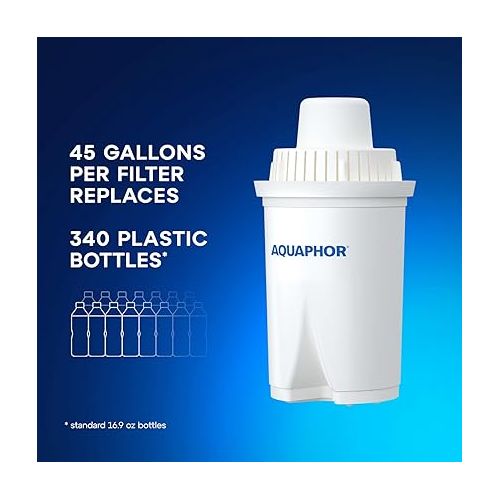  AQUAPHOR Compact 5-Cup Water Filter Pitcher - White with 1 x B15 Filter - Fits in The Fridge Door - Reduces Limescale and Chlorine - Ideal for Five Cups