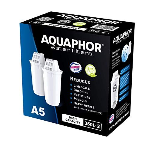  Aquaphor Provence Water Filter White Includes 1 A5 Filter Cartridge - Premium Water Filter in Glass Look to Reduce Lime, Chlorine and Other Substances