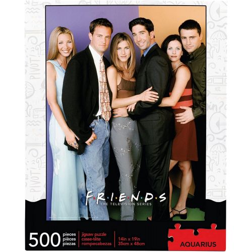  AQUARIUS Friends Cast Puzzle (500 Piece Jigsaw Puzzle) Officially Licensed Friends TV Show Merchandise & Collectibles Glare Free Precision Fit 14 x 19 Inches