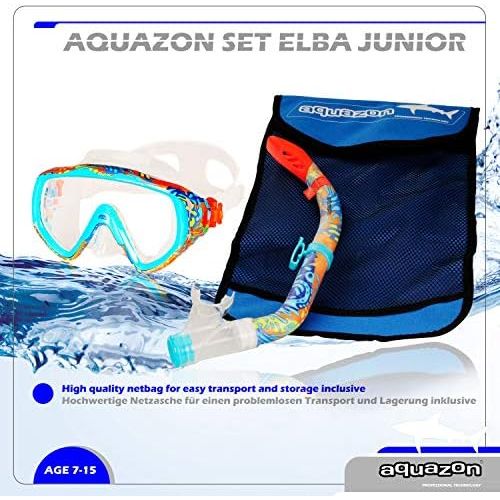  AQUAZON ELBA Schnorchelset, Tauchset, incl. Taucherbrille und Schnorchel fuer Kinder, Jugendliche und Damen