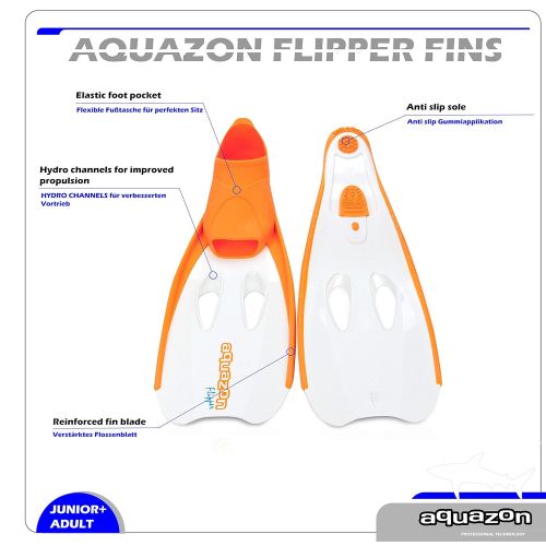  Aquazon Flossen, Schnorchelflossen, Schwimmflossen, Tauchflossen Flipper Fuer Kinder, Jugendliche Und Damen