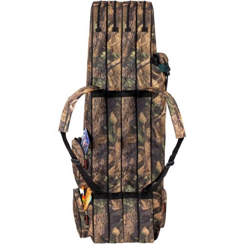  [아마존베스트]Arapaima Fishing Equipment Rod Bag “Rise” 4 Compartments All-round Fishing Bag with 4 Inner Compartments Backpack