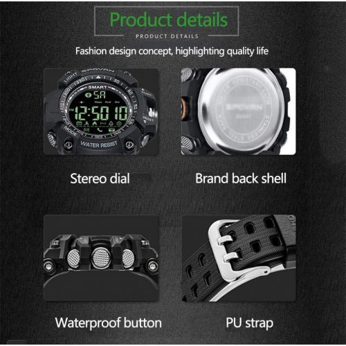  ARAYACY Smart Bracelet - Herren Business Mode FueR Herren Smart Elektronische Uhr Multifunktions Nachtlicht Pedometer Wasserdicht Silikon Bluetooth Armband,B