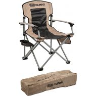 ARB 10500101A Camping Chair Nylon Oxford Weave Material Robust Alloy Frame 260lb Rating Side Pocket w/Velcro Flap Incl. Attachable Side Table Camping Chair