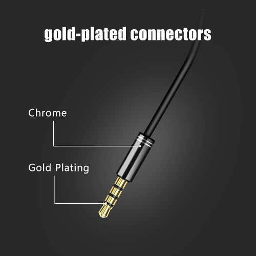  [아마존베스트]ARCHEER Aux cable (1.5 m), 3.5 mm audio stereo jack cable, 4 pin stereo audio cable (copper sleeve/hi-fi sound) suitable for smartphones, tablets, MP3 players, PC, home/car stereos, car et