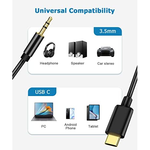  [아마존베스트]ARCHEER USB C Jack Cable, Aux Cable 3.5 mm Audio Cable Jack Cable USB C to Aux Adapter for Huawei P30/P20/Mate 20/Mate 20 Pro/Mate 10/Mate 10 Pro Xiaomi/Car Stereos / Headphones (Max 1.4 m
