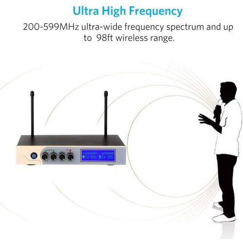  [아마존베스트]ARCHEER Wireless Microphone System, UHF Dual Channel Karaoke Microphone Wireless Handheld Bluetooth Wireless Microphone Set with Karaoke Mixer for Home Party, Karaoke, Meeting, Outdoor Wed