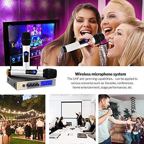  [아마존베스트]ARCHEER Wireless Microphone System, UHF Dual Channel Karaoke Microphone Wireless Handheld Bluetooth Wireless Microphone Set with Karaoke Mixer for Home Party, Karaoke, Meeting, Outdoor Wed