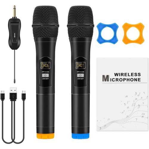  [아마존베스트]Karaoke Handheld Microphone Wireless Microphone, Archeer Wireless UHF Dual Wireless Microphone with Rechargeable Wireless Receiver for Meeting, Wedding, Vocal Concert, Speech, Part