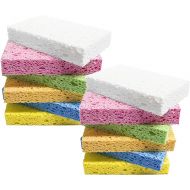 Scrub Sponge,Heavy Duty Color Cellulose Sponge,Clean Tough Messes Without Scratching (12 Pack)