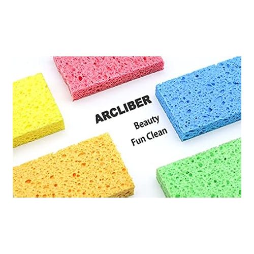  Scrub Sponge,Heavy Duty Color Cellulose Sponge,Clean Tough Messes Without Scratching (12 Pack)