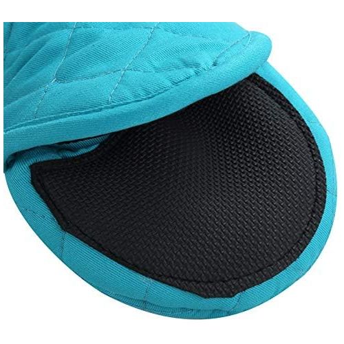  [아마존베스트]ARCLIBER Oven Mitts and Potholders,4PCS Heat Resistant Kitchen Gloves,Cotton Lining Non-Slip Rubber Surface 2 Oven Mitts,2 Pot Holders for Cooking,Baking,Grilling,Barbecue,Blue