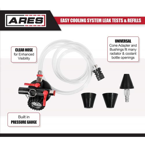  ARES 15027- Cooling System Refill Kit - Easily Test for Leakage in Cooling System - Change Coolant Quickly - Works with Most Radiator and Coolant Bottlenecks