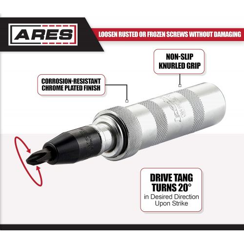  [아마존베스트]ARES 70006-3/8-Inch Drive Manual Reversible Impact Driver - Flathead 5/16-Inch, 3/8-Inch, and Phillips 2, 3 Bits Cover Most Common Applications - Disengage Rusted Fasteners or Froz