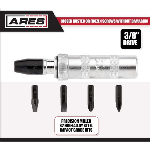  [아마존베스트]ARES 70006-3/8-Inch Drive Manual Reversible Impact Driver - Flathead 5/16-Inch, 3/8-Inch, and Phillips 2, 3 Bits Cover Most Common Applications - Disengage Rusted Fasteners or Froz