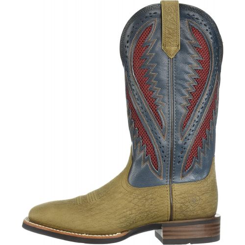  ARIAT Mens Quickdraw Venttek Western Boot, Aged tan/Steel Blue, 11 D US