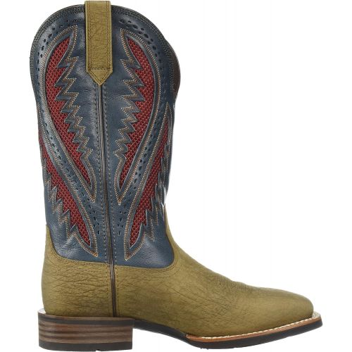  ARIAT Mens Quickdraw Venttek Western Boot, Aged tan/Steel Blue, 11 D US