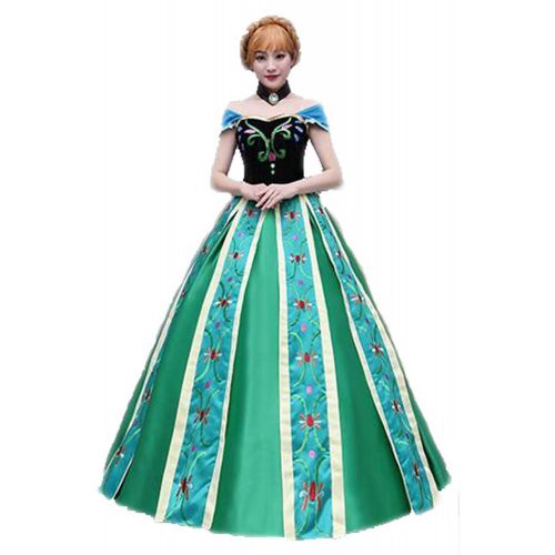  ARISCOSTUMES Adult Size Lovely Frozen Character Princess Anna Costume Cosplay Dress for Birthday Party Disney Princess Suit