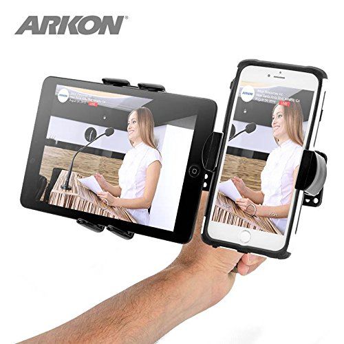  ARKON TW Broadcaster Combo  Midsize Tablet and Phone Tripod Mount Holder for Live Streaming