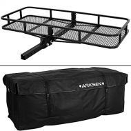 ARKSEN 60 x 24-3/4 inch Cargo Hauler Carrier Hitch Mounted Luggage Basket with Cargo Bag Combo 2 Receiver Camping RV SUV