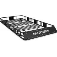 ARKSEN 84 Inch Universal Roof Rack Cargo with Extension Car Top Luggage Holder Carrier Basket for SUV, Truck, & Car Heavy Duty Steel Construction 150LB Capacity - Black