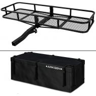 ARKSEN Heavy Duty Angled Cargo Carrier Tow Hitch with Waterproof Bag, Folding Luggage Storage Basket for Camping or Traveling, SUV, Pickup Truck or Car, 500 lbs Capacity, 60 inch x