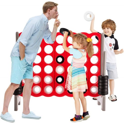  ARLIME Jumbo 4-to-Score Giant Game Set, Backyard Games for Kids & Adults, 4 in A Row W/ Quick-Release Lever, 42 Build-in Rings Included, Jumbo Size for Outdoor & Outdoor Play