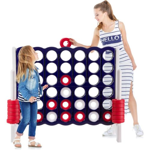  ARLIME Jumbo 4-to-Score Giant Game Set, Backyard Games for Kids & Adults, 4 in A Row W/ Quick-Release Lever, 42 Build-in Rings Included, Jumbo Size for Outdoor & Outdoor Play