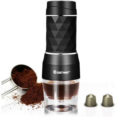  [아마존베스트]ARLIME Portable Manual Espresso Machine, Manual Espresso with Ground Coffee, Handy Espresso Maker for Travel Camping Hiking Office Home Use