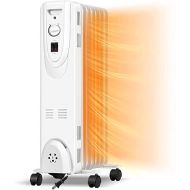 Oil Filled Radiator Heater with Thermostat, ARLIME 1500W Oil Filled Heater, Portable Oil-Filled Space Heater with 3 Adjustable Settings, Quiet Portable Heater with Overheat & Tip-O