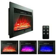 ARLIME 28.5 Electric Fireplace Insert Mounted Recessed, 1500W Freestanding Fireplace Heater Embedded, Portable Wall Fireplace Electric w/Timer, Digital Thermostat, Remote, 3 Adjust