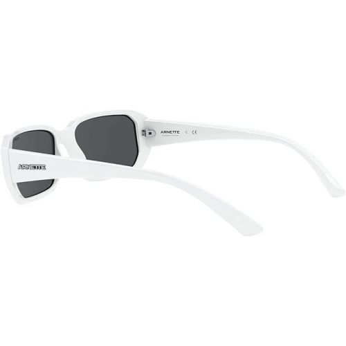  ARNETTE Man Sunglasses Shiny White Frame, Dark Grey Lenses, 55MM