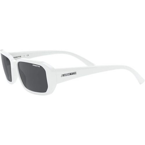  ARNETTE Man Sunglasses Shiny White Frame, Dark Grey Lenses, 55MM