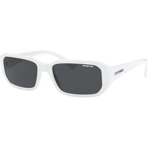  ARNETTE Man Sunglasses Shiny White Frame, Dark Grey Lenses, 55MM