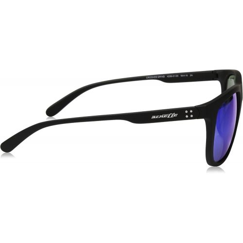  Arnette Mens Crooked Grind Non-Polarized Iridium Rectangular Sunglasses, Matte Black, 56 mm