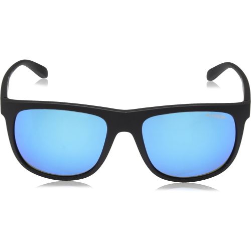  Arnette Mens Crooked Grind Non-Polarized Iridium Rectangular Sunglasses, Matte Black, 56 mm