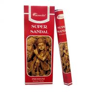 인센스스틱 ARO VATIKA Super Sandal Premium Hexa Masala Incense Sticks 6 Pack of 120 Sticks-Best for Meditation,Yoga, Aromatherapy, Relaxation, Reiki.