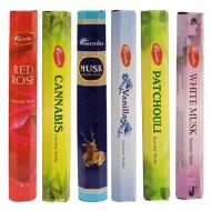 인센스스틱 ARO VATIKA Hexa Incense Sticks Variety Pack | 6 Variety Boxes with 20 Sticks Each | Total 120 Sticks (Variety Pack A)