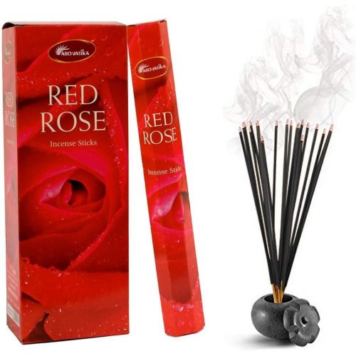  인센스스틱 ARO VATIKA Red Rose Perfume Incense Sticks 6 Hexa Pack of 20 Sticks Each