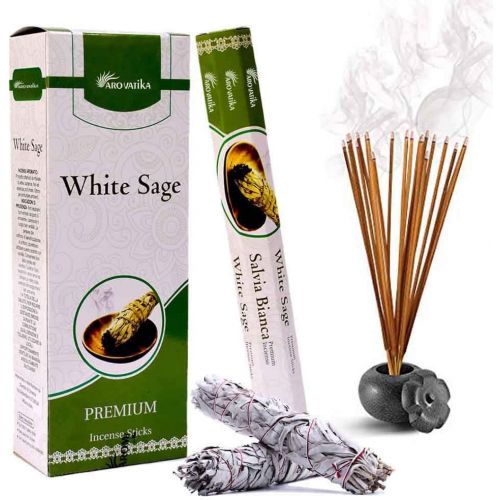  인센스스틱 ARO VATIKA Natural White Sage Masala Hexa Incense Sticks 6 Pack of 120 Sticks