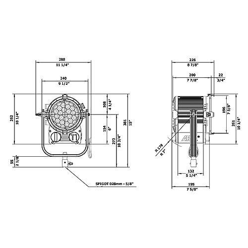  ARRI T1 1000W Location Fresnel with Hanging Mount (120-240 VAC)